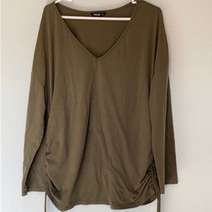 💜💜 SHEIN Curve ArmyGreen 3/4 Sleeve Knit Top Size 3X